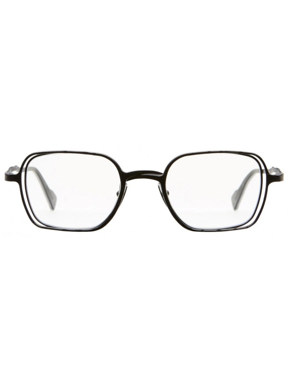 KUBORAUM H22 Black Square Metal Frame Glasses